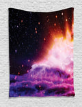 Ambesonne Outer Space Tapestry, Polar Aurora Borealis and Stars Like Nebula Astro Movements, Wall Hanging for Bedroom Living Room Dorm Decor, 60" X 80", Orange Purple