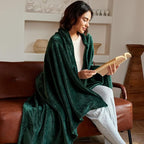 Exclusivo Mezcla Fleece Blanket Queen Size for Bed, Super Soft and Warm, All Season Use, Cozy, Plush, Lightweight, 90x90 Inches, Forest Green