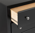 Prepac Sonoma Traditional Tall Nightstand Side Table with 3 Drawers, Functional Tall 3-Drawer Bedside Table 16" D x 23" W x 29" H, Black, BDC-2403
