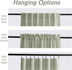 RYB HOME Linen Sheer Curtains and Drapes for Living Room and Dining Room 72 inches Length, Breathable Back Tab/Rod Pocket Semi Sheer Curtains, Sage Green, W 52 x L 72 inches, 2 Panels Set