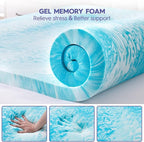 ABENE 3 Inch Dual Layer King Memory Foam Mattress Topper, 2 Inch Memory Foam Plus 1 Inch Down Alternative Pillowtop Mattress Pad with Deep Pocket, Soft Support for Pressure Relief, Gray