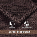 Exclusivo Mezcla Fleece Throw Blanket Extra Large, Super Soft and Warm Blankets for Couch, Sofa and Bed Waffle Textured, Cozy, Fuzzy and Lightweight (Coffee, 50x70 Inches)