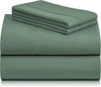 LuxClub 4 PC Full Sheet Set, Breathable Luxury Bed Sheets, Deep Pockets Wrinkle Free Cooling Bed Sheets Machine Washable Hotel Bedding Silky Soft - Tree Moss Green Full