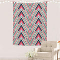 Batmerry Modern Stripe Geometric Tapestry,Boho Tribal ethnic Seamless striped Wall Art Hanging Decoration Polyester Fiber White Ruffled Around for Dorm Room Bedroom Living Room, 59.1x51.2 inches