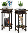 Furinno Turn-N-Tube Tall End Table, Columbia Walnut/Black/Dark Brown