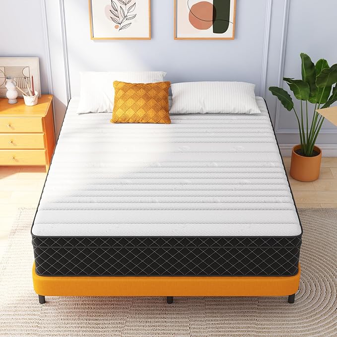 Swbvs Full Mattress, 12 Inch Full Size Mattress Bed in a Box,Memory Foam & Pocket Springs, Medium Feel, Cool Sleep & Pressure Relief, 120-Night Trial