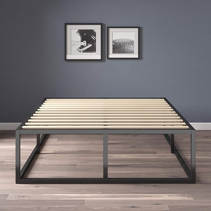 ZINUS Joseph Metal Platforma Bed Frame, Mattress Foundation, Wood Slat Support, No Box Spring Needed, Sturdy Steel Structure, Twin