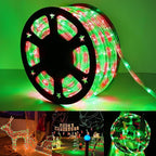 150ft LED Rope Lights Outdoor, 1080 LED Connectable and Flexible Tube Lights with 8 Modes, Waterproof LED Rope Lighting for Garden Patio Pool Bedroom PartyIndoor Outdoor Christmas Decor (Red & Green)