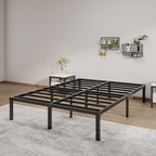 Metal Bed Frame King Size - 14 Inch Heavy-Duty King Platform Bed Frame No Box Spring Needed, Easy Assembly, Noise-Free, Sturdy Mattress Foundation, Underbed Storage Space