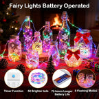 ZNYCYE 50 LED Fairy Lights with Timer, 6 Pack 8.2 Ft 8 Modes Battery Operated String Lights, Multi-Color for DIY Wedding Bedroom Mason Jar Vases Table Party Christmas Decoration