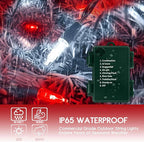 KOUQIYA Battery Operated Christmas Lights 2 Pack, 17ft 50 LED Mini String Light with Auto-Timer 8 Modes Waterproof Tree Lights (Red&White)