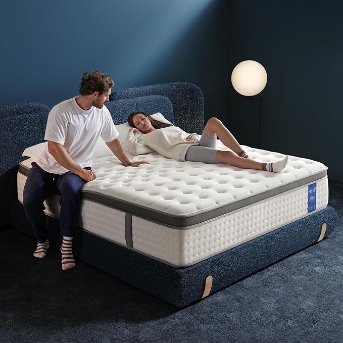 Queen Size Mattress, 14 Inch Hybrid Mattress in a Box, Gel Memory Foam Individually Wrapped Pocket Coils Innerspring Pressure Relief, Medium Firm (14 Inch, Queen (U.S. Standard))