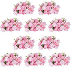 NUPTIO Flower Ball Arrangement Bouquet - 10 Pcs 14.2 inch Diameter Pink Fake Flowers Roses Balls for Centerpieces Tables - Artificial Rose Arrangements for Wedding Centerpiece Table Decorations