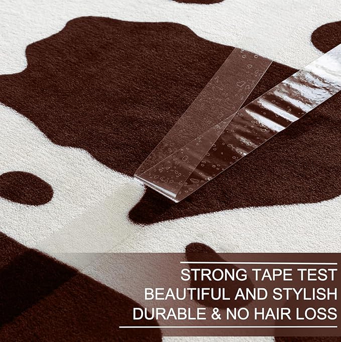 Richave Fleece Cow Print Blanket for All Season - Premium Lightweight Anti-Static Brown and Ivory Twin/Twin XL Size Extra Long Blankets, Bedroom Decor 66" x 90"(Brown Cow)