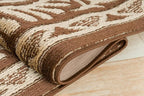 Custom Length Cut to Size Tribal Ethnic Southwestern Inspired Hallway Runner Rug, Non Slip Rubber Backed, 31 inch Wide X Customized Length, Mayan Brown, 31 inch X 16 feet