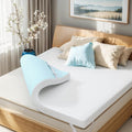 Subrtex Mattress Topper, Gel-Infused Memory Foam Mattress Topper, High Density Cooling Bed Topper Pad with Breathable Removable Fitted Cover CertiPUR-US Certified for Sofa Bed (4 Inch, Twin)