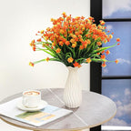 Hoteam 50 Bundles Fall Outdoor Artificial Flowers Plants Uv Resistant Outside Faux Flowers Plastic Fake Plants Outdoor Summer Seasons Decoration Shrubs Garden Porch, Orange