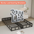 Split California King Box Spring 7 Inch, Heavy Duty Metal Box Spring Cal King Size with Fabric Cover, Noise-Free, Quick Assembly