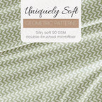 Linen Market Double-Brushed Patterned Microfiber California King Sheet Set 4 Piece – OEKO-TEX Certified Ultra Soft & Wrinkle-Free - 16" Deep Pocket Sheets Easy Care Cal-King Size - Puffed Chevron Sage