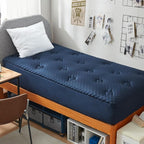 Hansleep College Dorm Twin XL Mattress Topper Viscose Derived from Bamboo, Memory Foam Pillow Top Mattress Topper Twin XL, Breathable Mattress Pad for Back Pain Relief, 39" x 80", Navy Blue