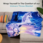 Dawhud Direct Unicorn Throw Blanket - 50x60 Inches Soft Plush Unicorn Fleece Blanket for Girls and Boys - Cozy Unicorn Kingdom Plush Throw for Bed or Couch - Thoughtful Gift for Kids and Adults