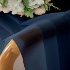 Chyhomenyc Voile Sheer Curtain Panels 54in Long 2 Pack, Short Bathroom Window Curtains for Small Window/Living Room/Guest Room/Basement, Airy Light Filtering Drapes, 42W x 54L inch, Navy Blue