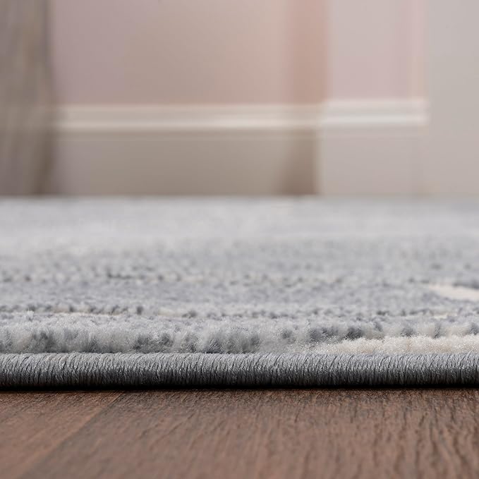 JONATHAN Y Graphic Lines High-Low Indoor Area Rug 3X5 Blue/White, Alcina Modern Scandinavian for Living Room, Bedroom, Kitchen, Easy-Cleaning, High Traffic, Pet-Friendly, Non-Shedding SND102D-3