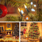 KOUQIYA Battery Operated Christmas Lights, 33ft 100 LED Battery Operated String Lights with Auto-Timer 8 Modes Waterproof String Lights for Xmas Outdoor Indoor Garden Party Decor, Warm White