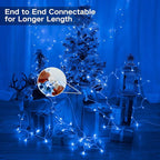 Brizled Blue Christmas Lights, 69.6ft 300 Count Mini Incandescent String Lights Connectable, 120V UL Certified String Lights White Cord, Indoor Xmas Lights for Bedroom Outdoor Tree Party Decorations