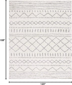 SAFAVIEH Arizona Shag Collection Area Rug - 10' x 14', Ivory & Grey, Moroccan Design, Non-Shedding & Easy Care, 1.6-inch Thick Ideal for High Traffic Areas in Living Room, Bedroom (ASG741F)