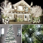 KOUQIYA Battery Operated Christmas Lights, 33ft 100 LED Battery Operated String Lights with Auto-Timer 8 Modes Waterproof String Lights for Xmas Outdoor Indoor Garden Party Decor, Cool White