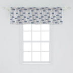 Ambesonne Ethnic Window Valance Pack of 2, Messy Waves and Small Triangles Indonesian Traditional Pattern Watercolors, Rod Pocket Curtain Valances for Kitchen Bedroom, 42" X 18", Navy Blue and Cream