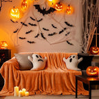 Utopia Bedding Fleece Blanket Throw Size Burnt Orange 300GSM Luxury Anti-Static Fuzzy Soft Microfiber Halloween Blanket for Couch, Sofa and Bed (60x50 Inch)