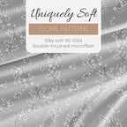 Linen Market 4 Piece King Sheet Set - Breathable, Double-Brushed Patterned Cooling Sheets – Oeko-TEX Certified Ultra Soft & Wrinkle-Free 16" Deep-Pocket King Sheets - Easy Care Trellis Vine Gray