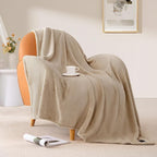 BEAUTEX Fleece Blanket King Size Super Soft Flannel Throw Blanket Lightweight Fuzzy Plush Blanket for Couch Sofa or Bed All Seasons (Ivory, 108" x 90")