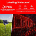 Solar String Lights Outdoor, 2-Pack Total 80FT 200 LED Solar Christmas Twinkle Lights Outside Waterproof Copper Wire 8 Modes Solar Fairy Lights for Garden Tree Party Birthday Christmas Decor (Red)