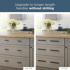Franklin Brass Adjusta-Pull (5-Pack) Adjustable Drawer Pulls | Fits 2 to 8-13/16 Inch Hole Centers | Matte Black Cabinet Handles| Modern Arch P43971K-FB-CP