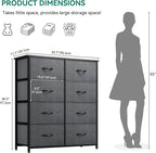 YITAHOME Storage Tower Unit with 8 Drawers - Fabric Dresser with Large Capacity, Organizer Unit for Bedroom, Living Room & Closets - Sturdy Steel Frame, Wooden Top & Easy Pull Fabric Bins