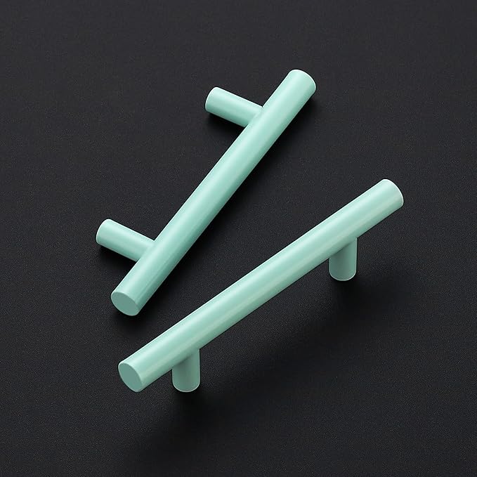 Ravinte 35 Pack | 5 Inch Cabinet Pulls Green Stainless Steel Kitchen Drawer Pulls Cabinet Handles 5 InchLength, 3 Inch Hole Center