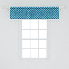 Ambesonne Fish Scale Window Valance, Nautical Design Realistic Graphic Water Drops on Half Circles Print, Curtain Valance for Kitchen Bedroom Decor with Rod Pocket, 54" X 12", Blue and Turquoise