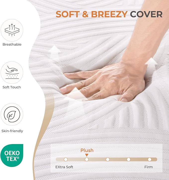 Sweetnight 12 Inch Queen Size Mattress in a Box for Pressure Relief & Motion Isolation, CertiPUR-US Certified Plush Memory Foam Queen Mattresses