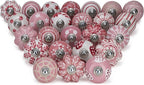 Dresser Knobs for Cabinets and Drawers - Assorted Multicolor Ceramic Pull Handle for Kitchen Cupboard Wardrobe Decorative Furniture Hardware - Pack of 25