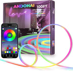 100FT LED Neon Rope Lights, Flexible Led Rope Lights Control with App/Remote, IP67 Outdoor RGB Color Changing Led Neon Lights Waterproof, Music Sync Led Strip Neon Lights for Bedroom Decor