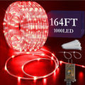 KNONEW 164FT 1000LED Rope Lights for Outside,Outdoor String Lights Waterproof 8 Modes Clear Tube Light for Indoor,Bedroom,Wedding,Garden,Patio,Christmas,Tree,Rv,Holiday Decoration(Red)