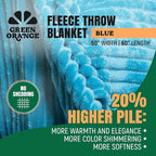 GO Premium Plush Soft Throw Blanket for Couch - Blue Fleece Blanket for Living Room, Bedroom, Home Decor - Small Couch Blanket for Men, Women (50x60 Inches)