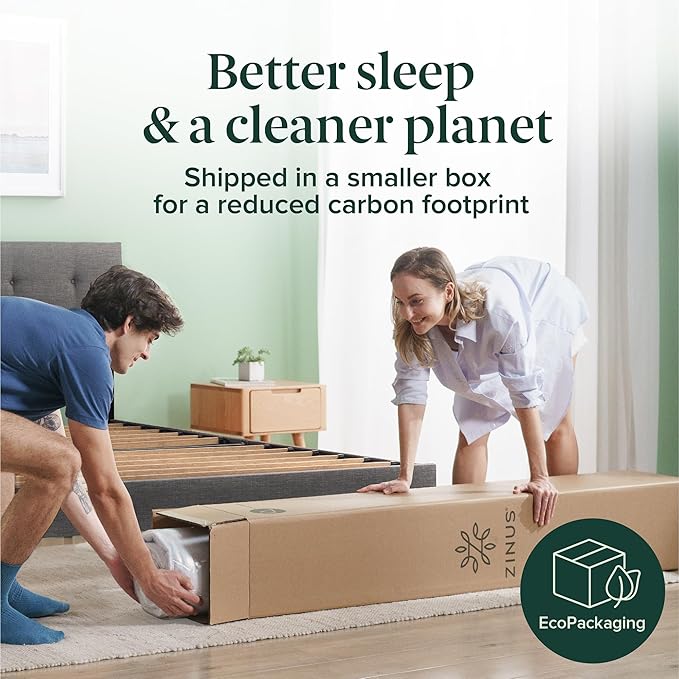ZINUS 6 Inch Foam and Spring RV Mattress, [New Version], Short Queen for RVs, Campers & Trailers, Smaller, More Convenient WonderBox Packaging, Mattress-in-a-Box