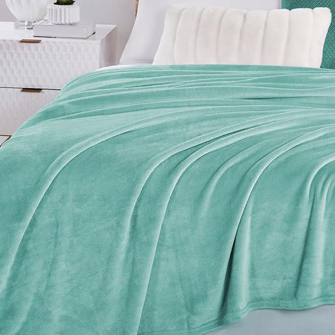 Walensee Fleece Blanket Plush Throw Fuzzy Lightweight (King Size 108x90 Light Blue) Super Soft Microfiber Flannel Blankets for Couch, Bed, Sofa Ultra Luxurious Warm and Cozy for All Seasons