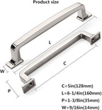 KhTumeWare 2 Pack 5 Inch Polished Nickel Cabinet Pulls and Drawer Handles