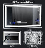 42"x24" LED Bathroom Mirror with Anti-Fog, Stepless Dimmable Lights, 3 Color Modes, Shatter-Proof Tempered Glass, Memory Function & Waterproof Design