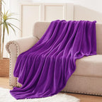 Exclusivo Mezcla Fleece Throw Blanket for Couch, Sofa, 300GSM Super Soft and Warm Blankets, Purple Throw All Season Use, Cozy, Plush, Lightweight, 50x60 Inches